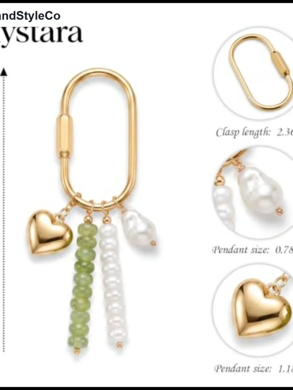 Brass Screw Lock Beaded Bag Charm Keychain